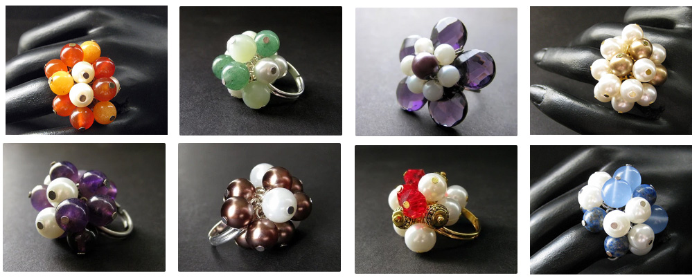 Beaded Cocktail Rings and Statement Rings