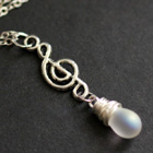 Silver Charm Necklaces with Teardrops